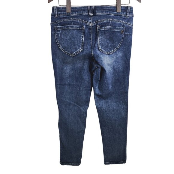 Democracy Jeans Indigo Destruction "Ab"solution Ankle‎ Skimmer Women's Size 10 - Picture 2 of 9